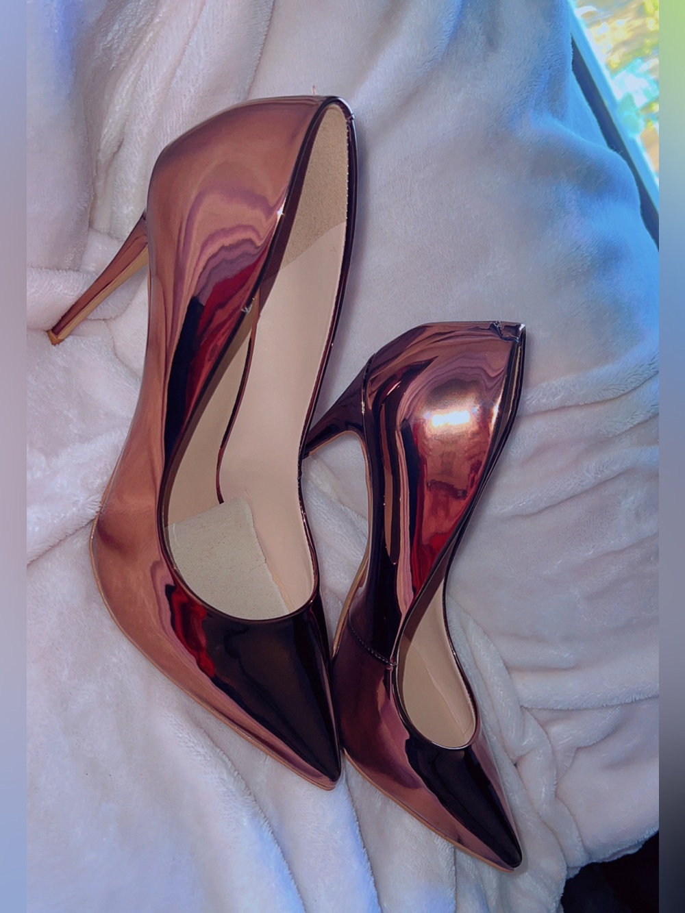 ALDO Rose Gold Metallic Pointed Toe Pumps High Heels Women’s Size 8 - Picture 6 of 7
